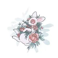 Floral bunny - design