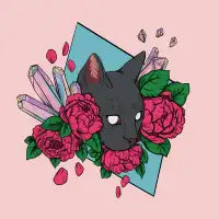 Floral Gem Cat - design