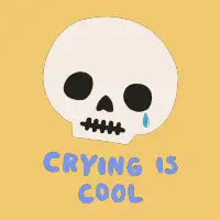 Crying Is Cool Skull Blue - design
