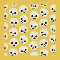 Cute Crying Emo Skull Illustrated Pattern in Yellow - design