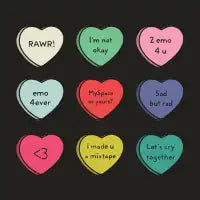 Emo Valentine's Day Conversation Hearts (2022) - design