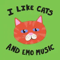 I Like Cats and Emo Music Orange - design