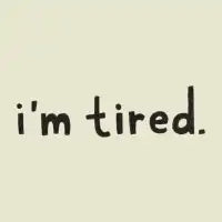 I'm Tired Hand-Lettered Black Text Typography - design