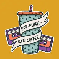 Pop-Punk and Iced Coffee Tattoo-Inspired Illustration Light Blue Cup - design