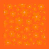 Retro Orange Daisy Floral Pattern Fine Art Print - design