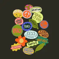 Retro Outdoorsy Sticker Collage - design
