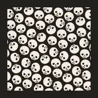Cute Halloween Skull Pattern Black Background - design
