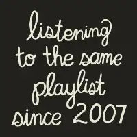 Listening to the Same Playlist (2022, White Text) - design