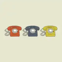 Three Vintage Rotary Telephones T-Shirt - design