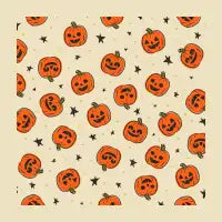Vintage Jack O’Lantern Star Pattern in White - design