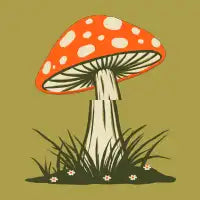 Vintage Wild Mushroom Forest Botanical Art - design