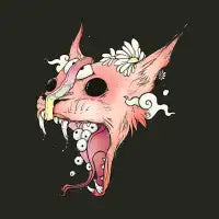 Colorful Cat Art With Tongue And Eyeballs - design
