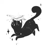 Kawaii Star Kitty Black Cat - design