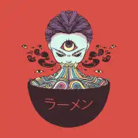 Ramen Noodles Monster Anime Girl With Third Eye - design