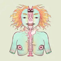 Split Skeleton Girl With Cat Head - design