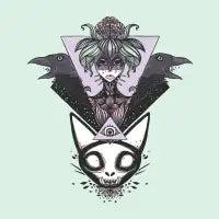 Witch, Crows, Cat Skull, And All Seeing Eye Of Providence - design