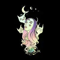 Witch WIth Cats And Moon Phases - design