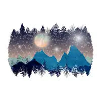 Snow mountains by night - design