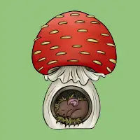 Mouse Asleep in Mushroom - design