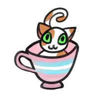 Trans Pride Teacup Kitty - design