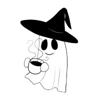 Witchy Ghost with Tea - design