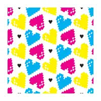 CMYK Pixel Hearts - design