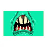 Turquoise Monster Mouth Mask - design