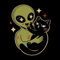 Alien Loves Cat - design