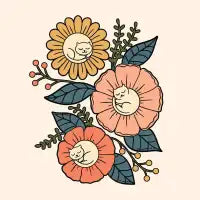 Cats flowers vintage - design