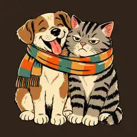 Cozy Cat and Dog T-Shirt - design