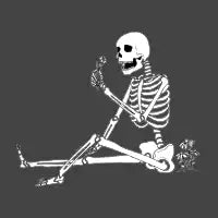 skeleton picking flowers - design