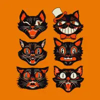 Retro Halloween Black Cats - design