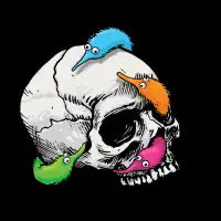 Worms on a String on a Skull - design
