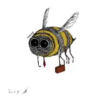 Busy bee colored - design