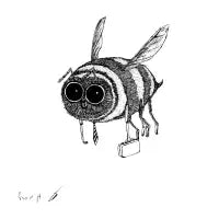 Busy bee gray - design