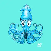 Blue Namaste Squid - design
