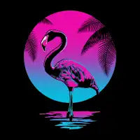 Flamingo in retro - design