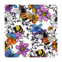bumble bees floral pattern - design