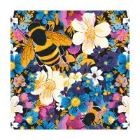Bumble bees pattern colourful - design