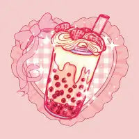 Creamy Strawberry Bubble tea T-Shirt - design