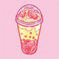 Strawberry Cream Bubble Tea - design