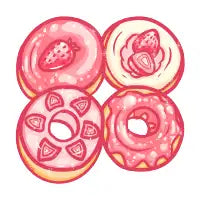 Strawberry shortcake donuts assorted selection - design
