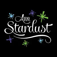 Am Stardust, White Lettering - design