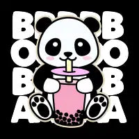 Panda Drinking Boba - design