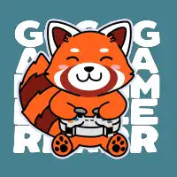 Red Panda Playing Video Games T-Shirt - design