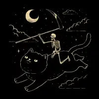 Grim Reaper's black cat - design