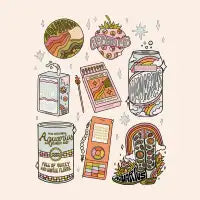 Aquarius Tattoo Flash Sheet - design