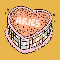 Aries Heart Cake T-Shirt - design
