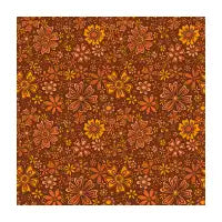 Groovy Sunflower Print in Brown - design