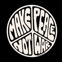 Make Peace Not War in Cream - design